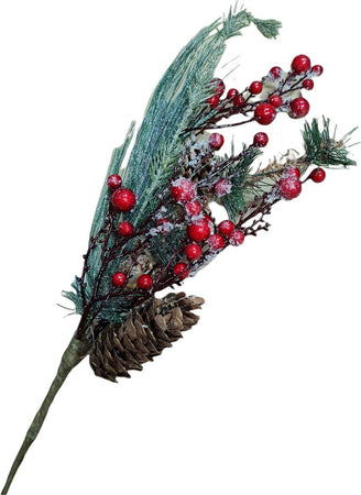 Ramo Agrifoglio decorazione natalizia con bacche e pigne h 55 cm Casa e cucina/Decorazioni per interni/Addobbi e decorazioni per ricorrenze/Decorazioni natalizie/Ghirlande e corone MagiediNatale.it - Altamura, Commerciovirtuoso.it