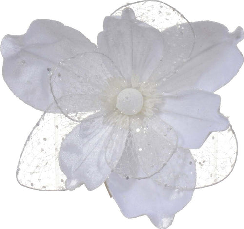 Ramo decorativo Magnolia in velluto bianco con clip da 26 cm Casa e cucina/Decorazioni per interni/Addobbi e decorazioni per ricorrenze/Decorazioni natalizie/Ghirlande e corone MagiediNatale.it - Altamura, Commerciovirtuoso.it