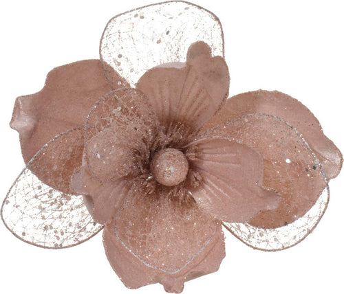 Ramo decorativo Magnolia in velluto rosa blush con clip da 26 cm Casa e cucina/Decorazioni per interni/Addobbi e decorazioni per ricorrenze/Decorazioni natalizie/Ghirlande e corone MagiediNatale.it - Altamura, Commerciovirtuoso.it