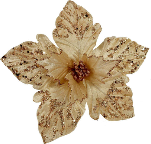 Ramo decorativo Poinsettia Oro spillone natalizio Ø 25 x h 20 cm Casa e cucina/Decorazioni per interni/Addobbi e decorazioni per ricorrenze/Decorazioni natalizie/Ghirlande e corone MagiediNatale.it - Altamura, Commerciovirtuoso.it