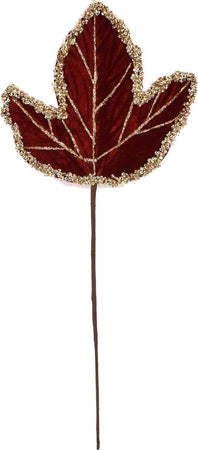 Ramo foglia di fico con glitters rosso per albero di natale e decorazioni natalizie h 21 cm Casa e cucina/Decorazioni per interni/Addobbi e decorazioni per ricorrenze/Decorazioni natalizie/Ghirlande e corone MagiediNatale.it - Altamura, Commerciovirtuoso.it