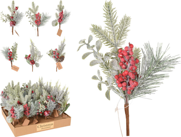 Ramo natalizio decorativo con bacche rosse, per interno ed esterno, da 24 cm Casa e cucina/Decorazioni per interni/Addobbi e decorazioni per ricorrenze/Decorazioni natalizie/Ghirlande e corone MagiediNatale.it - Altamura, Commerciovirtuoso.it