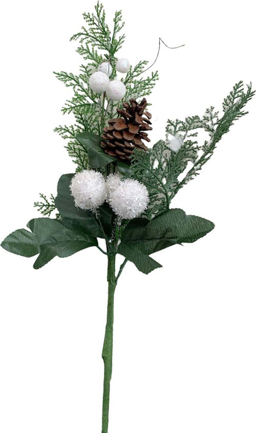 Ramo verde decorazione natalizia con bacche e pigne per interno h 60 cm Casa e cucina/Decorazioni per interni/Addobbi e decorazioni per ricorrenze/Decorazioni natalizie/Ghirlande e corone MagiediNatale.it - Altamura, Commerciovirtuoso.it