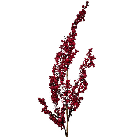 Ramo decorativo natalizio con Bacche Rosse per albero di natale h 77 cm