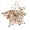 Ramo decorativo natalizio Fiore Beige con petali in tessuto da 47 cm