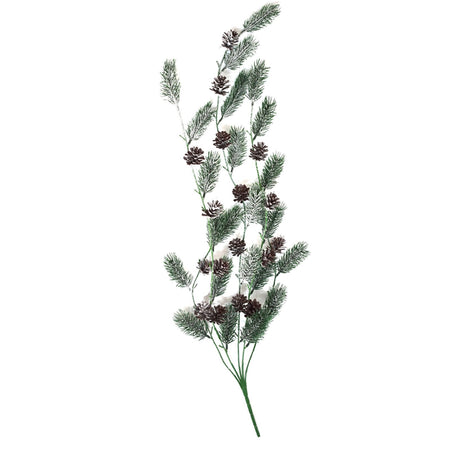 Ramo effetto real touch con pigne per albero di natale h 75 cm