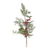 Ramo decorativo natalizio pino con bacche rosse decorazione ambienti h 60 cm