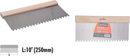 Raschietto Spatola Dentato Acciaio Impugnatura Legno 10? 250mm Ferramenta 90475 Fai da te/Utensili elettrici e a mano/Utensili a mano/Raschietti Trade Shop italia - Napoli, Commerciovirtuoso.it