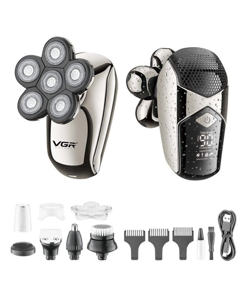 Rasoio 5in1 Led Elettrico Cordless Usb Ricaricabile Ipx6 Impermeabile Vgr V-320