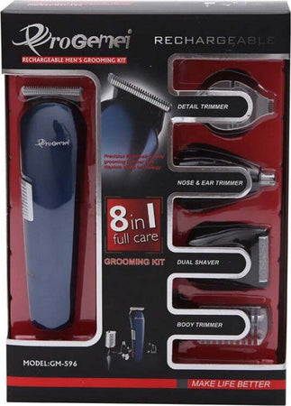 Rasoio-8in1-Gm596-Batteria-Ricaricabile-Trimmer-Kit-Cura-Uomo-Tagliacapelli-Barba