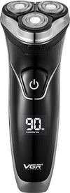 Rasoio-A-Triple-Testine-Rotanti-Trimmer-Barba-Cordless-Impermeabile-Display-V318