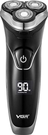 Rasoio-A-Triple-Testine-Rotanti-Trimmer-Barba-Cordless-Impermeabile-Display-V318