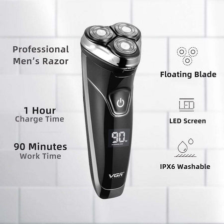 Rasoio A Triple Testine Rotanti Trimmer Barba Cordless Impermeabile Display V318 Salute e cura della persona/Rasatura epilazione e rimozione peli/Rasoi elettrici/Rasoi maschili/Rasoi a lamina Trade Shop italia - Napoli, Commerciovirtuoso.it