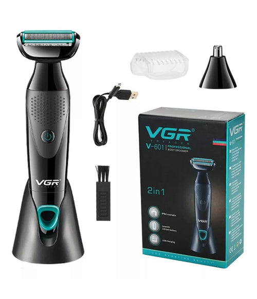 Rasoio Elettrico 2in1 Tagliacapelli Corpo Barba Lavabile Ricaricabile Vgr V-601