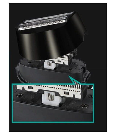 Rasoio Elettrico 3 Lame Ipx7 Impermeabile Usb Ricaricabile Indicatore Led V-380