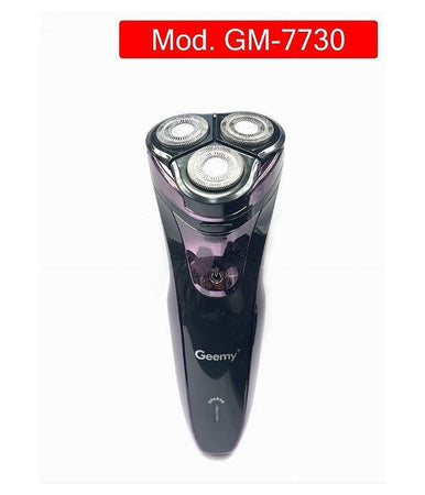 Rasoio Elettrico 3 Teste Rotativo A Batteria Ricaricabile Senza Fili Uomo Gm-7730