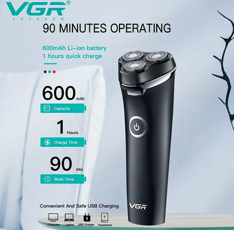 Rasoio Elettrico Barba Trimmer Rotante Tripla Lama Impermeabile Carica Usb V-319 Salute e Bellezza > Depilazione e rasatura > Rasoi e Tagliacapelli Trade Shop italia - Napoli, Commerciovirtuoso.it