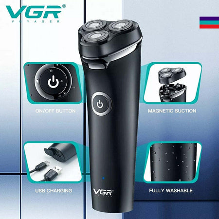 Rasoio Elettrico Barba Trimmer Rotante Tripla Lama Impermeabile Carica Usb V-319 Salute e Bellezza > Depilazione e rasatura > Rasoi e Tagliacapelli Trade Shop italia - Napoli, Commerciovirtuoso.it