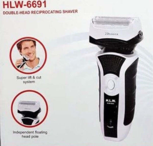 Rasoio-Elettrico-Hlw-6691-Ricaricabile-2-Testine-Lama-Acciaio-Barba-Baffi