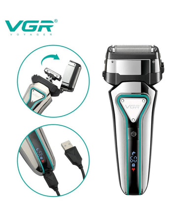 Rasoio Elettrico Professionale A Batteria Ricaricabile Barba Capelli Vgr V-333