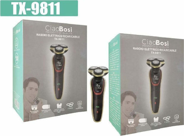 Rasoio Elettrico Ricaricabile 3 Testine 5d Barba Uomo Impermeabile 3watt Tx-9811 Salute e cura della persona/Rasatura epilazione e rimozione peli/Rasoi elettrici/Rasoi maschili/Rasoi a lamina Trade Shop italia - Napoli, Commerciovirtuoso.it