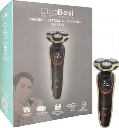 Rasoio Elettrico Ricaricabile 3 Testine 5d Barba Uomo Impermeabile 3watt Tx-9811 Salute e cura della persona/Rasatura epilazione e rimozione peli/Rasoi elettrici/Rasoi maschili/Rasoi a lamina Trade Shop italia - Napoli, Commerciovirtuoso.it