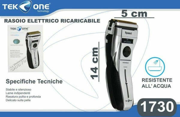 Rasoio-Elettrico-Tekone-1730-Ricaricabile-Testina-Impermeabile-Barba-Baffi