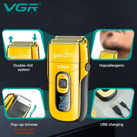 Rasoio-Elettrico-Uomo-Barba-E-Corpo-Batteria-Vgr-332-Per-Pelli-Sensibili-Prof