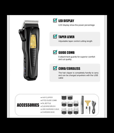 Tagliacapelli Uomo A Zero Professionale Regolabarba Ricaricabile Batteria Vgr651