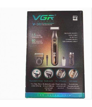 Rasoio Professionale A Lama Rifinitore Regola Capelli Barba Uomo Display Led V-360