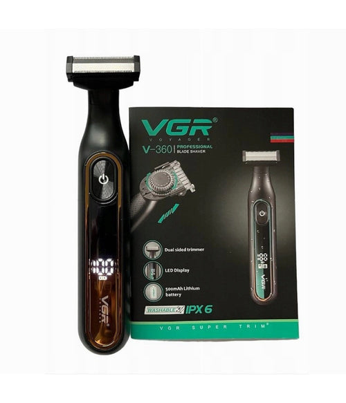 Rasoio Professionale A Lama Rifinitore Regola Capelli Barba Uomo Display Led V-360