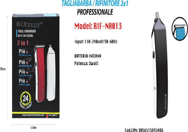 Rasoio Rifinitore Tagliabarba 2x1 Professionale Di Precisione Per Peli Naso Barba Rif-na013 Salute e cura della persona/Rasatura epilazione e rimozione peli/Regolabarba tagliacapelli e rasoi per il corpo/Regolarbarba e rifinitori Trade Shop italia - Napoli, Commerciovirtuoso.it