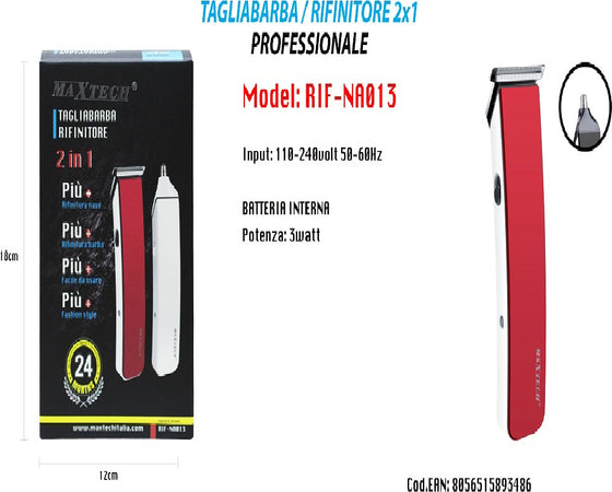 Rasoio Rifinitore Tagliabarba 2x1 Professionale Di Precisione Per Peli Naso Barba Rif-na013 Salute e cura della persona/Rasatura epilazione e rimozione peli/Regolabarba tagliacapelli e rasoi per il corpo/Regolarbarba e rifinitori Trade Shop italia - Napoli, Commerciovirtuoso.it
