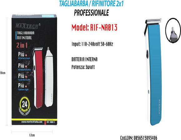 Rasoio Rifinitore Tagliabarba 2x1 Professionale Di Precisione Per Peli Naso Barba Rif-na013 Salute e cura della persona/Rasatura epilazione e rimozione peli/Regolabarba tagliacapelli e rasoi per il corpo/Regolarbarba e rifinitori Trade Shop italia - Napoli, Commerciovirtuoso.it