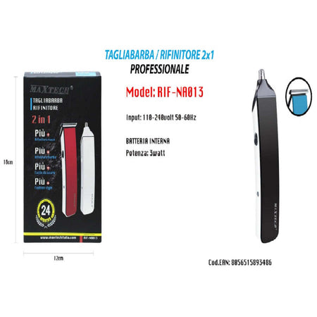 Rasoio-Rifinitore-Tagliabarba-2x1-Professionale-Di-Precisione-Per-Peli-Naso-Barba-Rif-na013