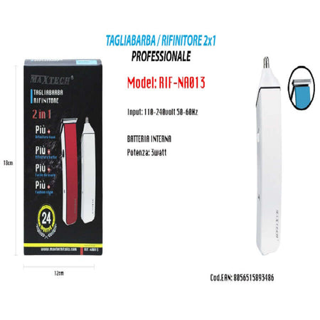 Rasoio-Rifinitore-Tagliabarba-2x1-Professionale-Di-Precisione-Per-Peli-Naso-Barba-Rif-na013