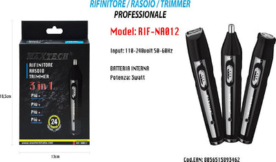 Rasoio Rifinitore Trimmer Per Peli Naso Orecchie Sopracciglia 3x1 Rif-na012 Salute e cura della persona/Rasatura epilazione e rimozione peli/Regolabarba tagliacapelli e rasoi per il corpo/Regolarbarba e rifinitori Trade Shop italia - Napoli, Commerciovirtuoso.it