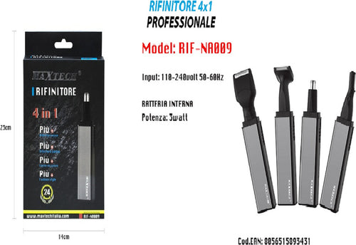 Rasoio Rifinitore Trimmer Uomo 4x1 Per Peli Naso Orecchie Sopracciglia Rif-na009 Salute e cura della persona/Rasatura epilazione e rimozione peli/Regolabarba tagliacapelli e rasoi per il corpo/Regolarbarba e rifinitori Trade Shop italia - Napoli, Commerciovirtuoso.it
