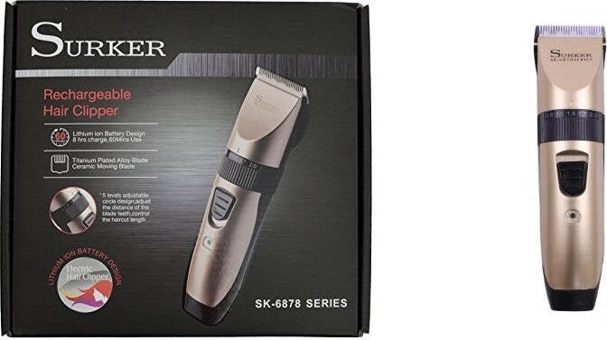 RASOIO TAGLIACAPELLI PROF. RICARIC. TESTINA TITANIO LAMA CERAMICA SURKER SK-6878 Salute e cura della persona/Rasatura epilazione e rimozione peli/Regolabarba tagliacapelli e rasoi per il corpo/Tagliacapelli Trade Shop italia - Napoli, Commerciovirtuoso.it