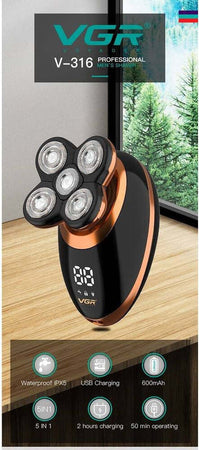Rasoio-V-316-5in1-Elettrico-Regolabarba-A-Batteria-Con-Display-Lcd-Led-Senza-Fili