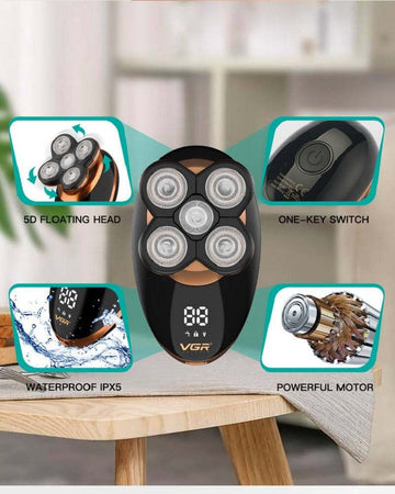 Rasoio-V-316-5in1-Elettrico-Regolabarba-A-Batteria-Con-Display-Lcd-Led-Senza-Fili