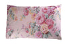 Completo letto lenzuola stampato stampa fantasia in raso di puro di cotone made in Italy MATRIMONIALE PRIMAVERA ROSA - Vanita di raso