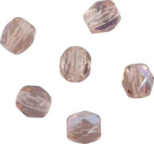 RAYHER---100-PEZZI---PERLA-IN-VETRO-SFACCETTATA-4MM---COLORE-QUARZO-ROSA