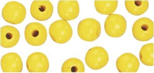 RAYHER---115-PEZZI---PERLINE-IN-LEGNO-LUCIDO-RESISTENTI-Ø6MM---COLORE-GIALLO