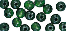 RAYHER---115-PEZZI---PERLINE-IN-LEGNO-LUCIDO-RESISTENTI-Ø6MM---COLORE-VERDE-SCURO