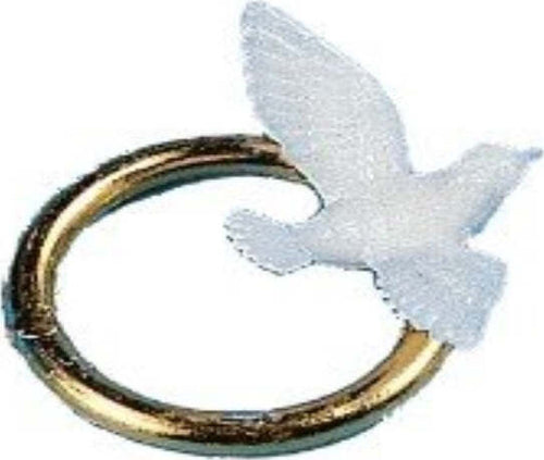 RAYHER---12-PEZZI---ANELLO-IN-PLASTICA-ORO-CON-COLOMBA---2CM