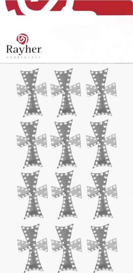 RAYHER---12-PEZZI---CROCE-METALLO-CON-BOLLINO-ADESIVO-2,7X1,8CM