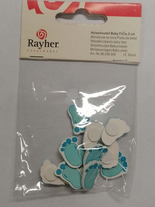 RAYHER---12-PEZZI---MINIATURE-ADESIVE-IL-LEGNO-PIEDI-BAMBINO