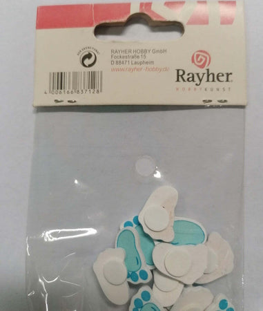 RAYHER---12-PEZZI---MINIATURE-ADESIVE-IL-LEGNO-PIEDI-BAMBINO