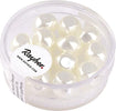 RAYHER---13-PEZZI---PERLE-IN-VETRO-SEMI-ROTONDE-Ø9MM---COLORE-BIANCO-NEVE